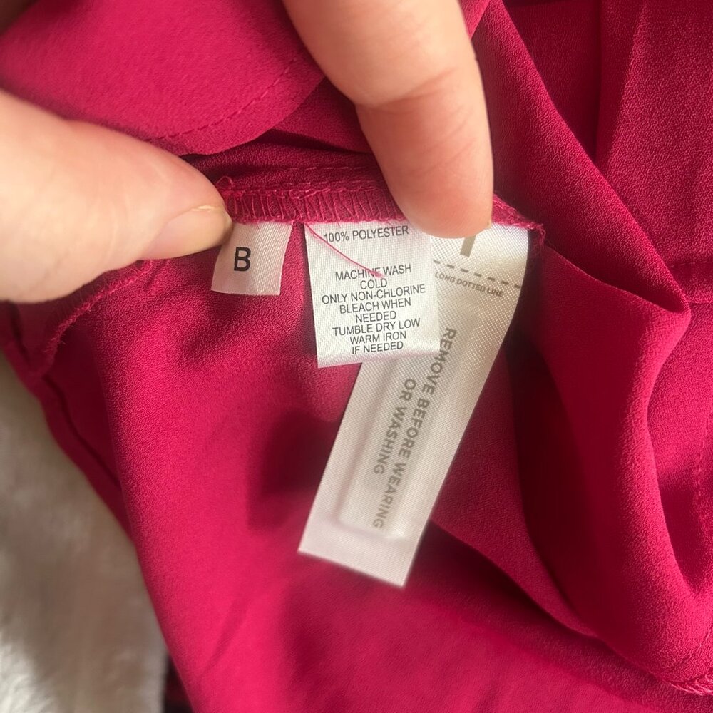 NWT Loft Pleated Magenta Workwear Blouse Women Size L - Picture 7 of 14